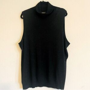 Lane Bryant woman’s sleeveless turtleneck black glitter top size 22/24W stretch